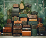 Suitcase Wall - Printed Baby Backdrop - FABRIC (PRE ORDER)