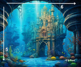 Underwater Castle - Printed Baby Backdrop - FABRIC (PRE ORDER)
