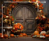 Pumpkin Doorway - Printed Baby Backdrop - FABRIC (PRE ORDER)
