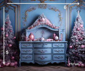Pastel Christmas - Printed Baby Backdrop - FABRIC (PRE ORDER)