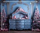 Pastel Christmas - Printed Baby Backdrop - FABRIC (PRE ORDER)