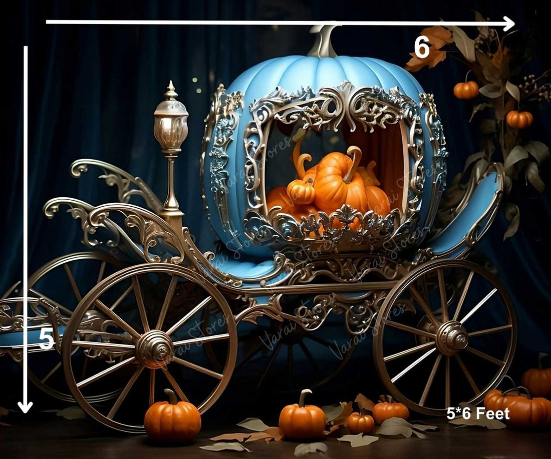 Pumpkin Carriage - Printed Baby Backdrop - FABRIC (PRE ORDER)
