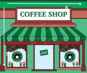 Starbucks - Printed Baby Backdrop - FABRIC (PRE ORDER)
