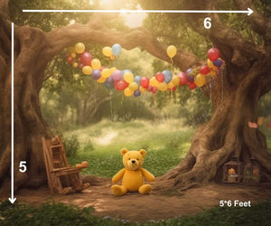 Pooh Forest - Printed Baby Backdrop - FABRIC (PRE ORDER)