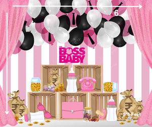 Boss Baby (Girl) - Printed Baby Backdrop - FABRIC (PRE ORDER)