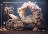 Floral Carriage - Printed Baby Backdrops - Fabric(Pre Order)
