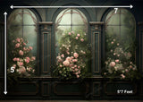 French Green Window - Printed Baby Backdrops - Fabric(Pre Order)