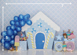 Blue Candy - Printed Baby Backdrop - FABRIC (PRE ORDER)