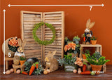 Bunny Rustic Garden - Printed Baby Backdrop - FABRIC (PRE ORDER)