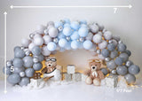 Blue Teddy - PRINTED BABY BACKDROP - FABRIC (PRE ORDER)