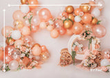 Peach Princess - Printed Baby Backdrop - FABRIC (PRE ORDER)
