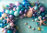 Mermaid Pearl - Printed Baby Backdrop - FABRIC (PRE ORDER)