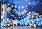 Blue Blast - Printed Baby Backdrop - FABRIC (PRE ORDER)