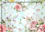 Blue Floral - Printed Baby Backdrop - FABRIC (PRE ORDER)