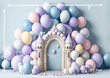 Balloon Castle - Printed Baby Backdrop - FABRIC (PRE ORDER)