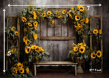 Sunflower Stand - Printed Baby Backdrop - FABRIC (PRE ORDER)