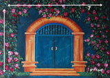 Turquoise Doorway - Printed Baby Backdrop