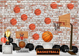 Basket Ball - Printed Baby Backdrop - FABRIC (PRE ORDER)