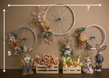 Floral Wheels  - Printed Baby Backdrop - FABRIC (PRE ORDER)