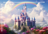 Rainbow Castle - Printed Baby Backdrop - FABRIC (PRE ORDER)