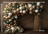 Green Balloons -  Printed Baby Backdrop - FABRIC (PRE ORDER)