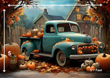 Pumpkin Truck - Printed Baby Backdrop - FABRIC (PRE ORDER)