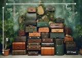Suitcase Wall - Printed Baby Backdrop - FABRIC (PRE ORDER)