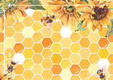 Sunflower Bee - Printed Baby Backdrop - FABRIC (PRE ORDER)