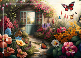 Butterfly Garden - Printed Baby Backdrop - FABRIC (PRE ORDER)