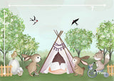 Bunny Tent - Printed Baby Backdrop - FABRIC (PRE ORDER)