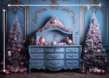 Pastel Christmas - Printed Baby Backdrop - FABRIC (PRE ORDER)