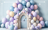 Balloon Castle - Printed Baby Backdrop - FABRIC (PRE ORDER)