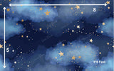 Blue Sky and Golden Stars - Printed Baby Backdrop - FABRIC (PRE ORDER)