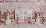 Vintage  Window - PRINTED BABY BACKDROP - FABRIC (PRE ORDER)