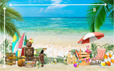 Beach Vibes - Printed Baby Backdrop - FABRIC (PRE ORDER)