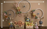 Floral Wheels  - Printed Baby Backdrop - FABRIC (PRE ORDER)