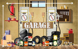 Garage (Type 1) - Printed Baby Backdrop - FABRIC (PRE ORDER)