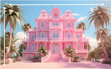 Barbie House - Printed Baby Backdrop - FABRIC (PRE ORDER)
