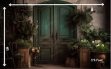 Green Doorway - Printed Baby Backdrop - FABRIC (PRE ORDER)