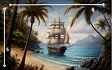 Pirate Sea Shore - Printed Baby Backdrop - FABRIC (PRE ORDER)