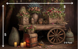 Floral Cart - Printed Baby Backdrop - FABRIC (PRE ORDER)