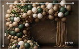 Green Balloons -  Printed Baby Backdrop - FABRIC (PRE ORDER)