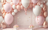 Polka Dot Balloons - Printed Baby Backdrop - FABRIC (PRE ORDER)