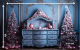 Pastel Christmas - Printed Baby Backdrop - FABRIC (PRE ORDER)
