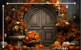Pumpkin Doorway - Printed Baby Backdrop - FABRIC (PRE ORDER)