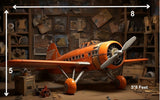 Orange Plane - Printed Baby Backdrop - FABRIC (PRE ORDER)