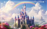 Rainbow Castle - Printed Baby Backdrop - FABRIC (PRE ORDER)