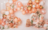 Peach Princess - Printed Baby Backdrop - FABRIC (PRE ORDER)