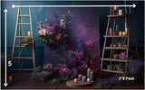 Purple Candle - PRINTED BABY BACKDROP - FABRIC (PRE ORDER)