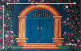 Turquoise Doorway - Printed Baby Backdrop